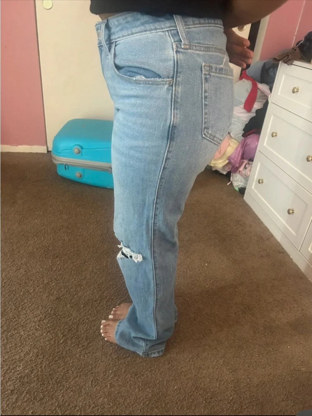 Hollister Women's Light Blue High-Rise Denim Jeans